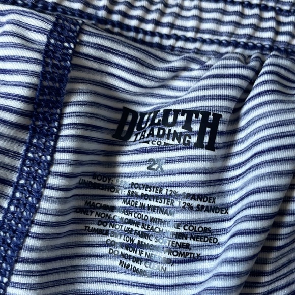 Duluth Trading 2X skirt skort womens plus walking casual blue white stripe green - Picture 4 of 13